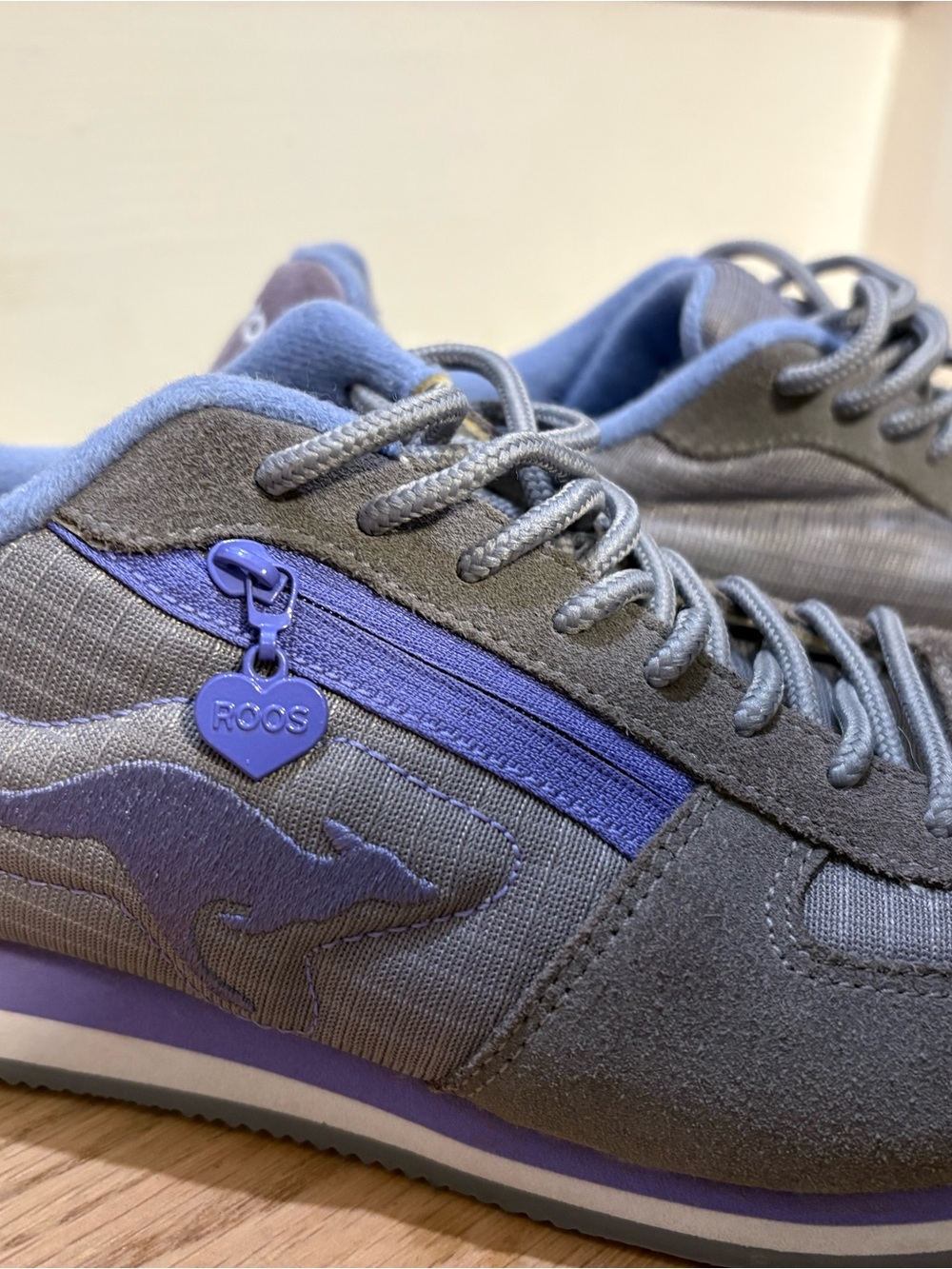 kangaROOS Gray and Purple Lace-Up Sneakers